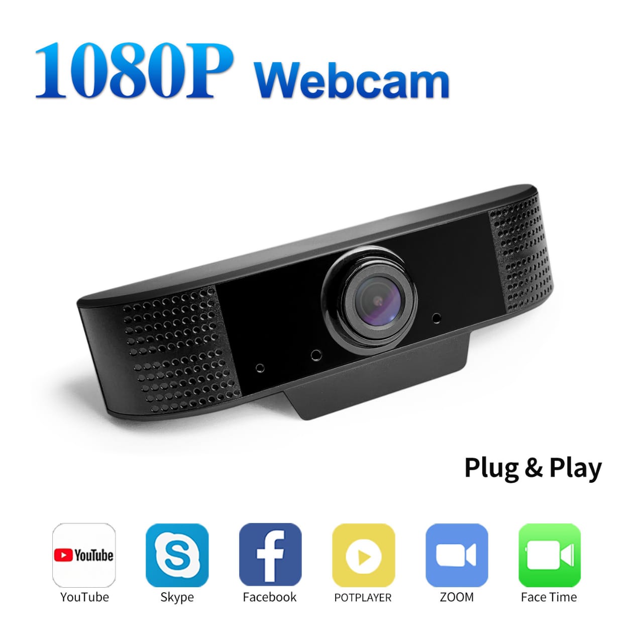 Cámara web con Micrófono - Srihome Full HD 1080P USB Video Streaming - Imagen 6